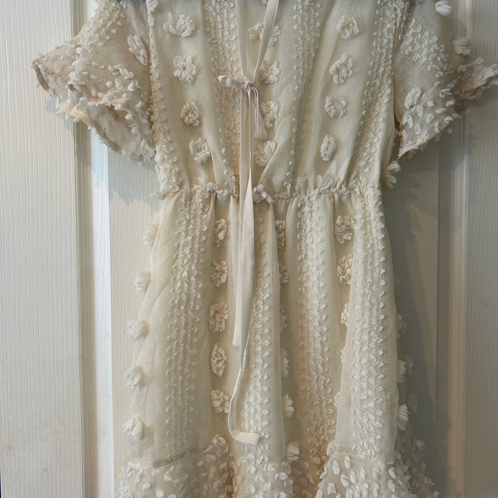Elegant Cream Floral Mini Dress